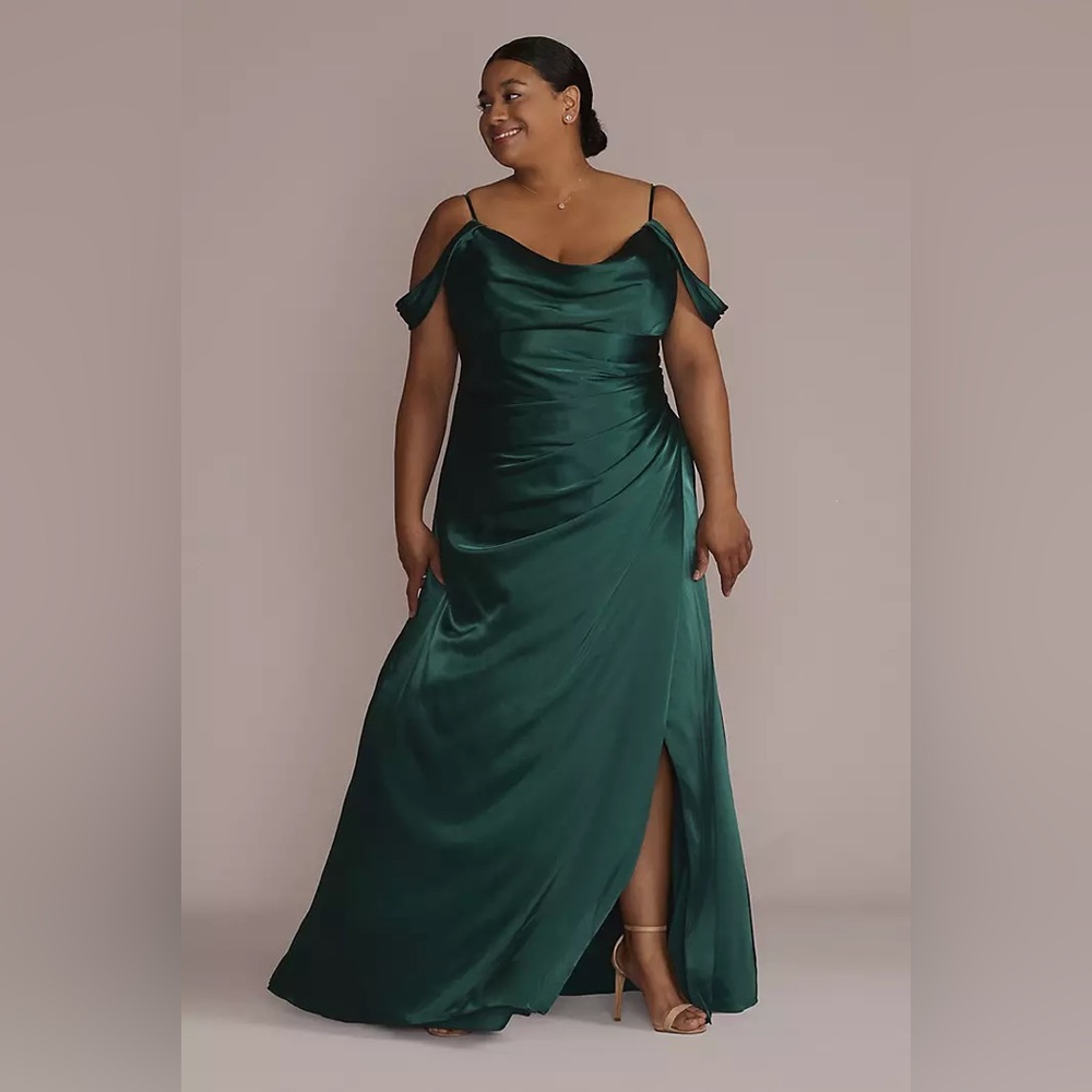 David’s Bridal GALINA SIGNATURE
Charmeuse Cowl Dress with Swag Sleeves GEM